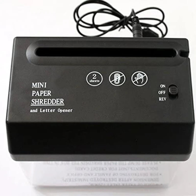 2024 New USB Electric Dual-Use Mini Paper Shredder Small A6 Bill Letter Document Invoice Desktop A6 Paper Smashing Machine