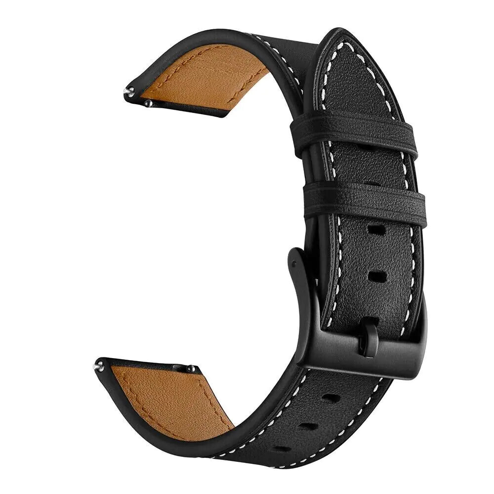 18mm 20mm 22mm Classic Genuine Leather Watch Band Strap Quick Release Wristband