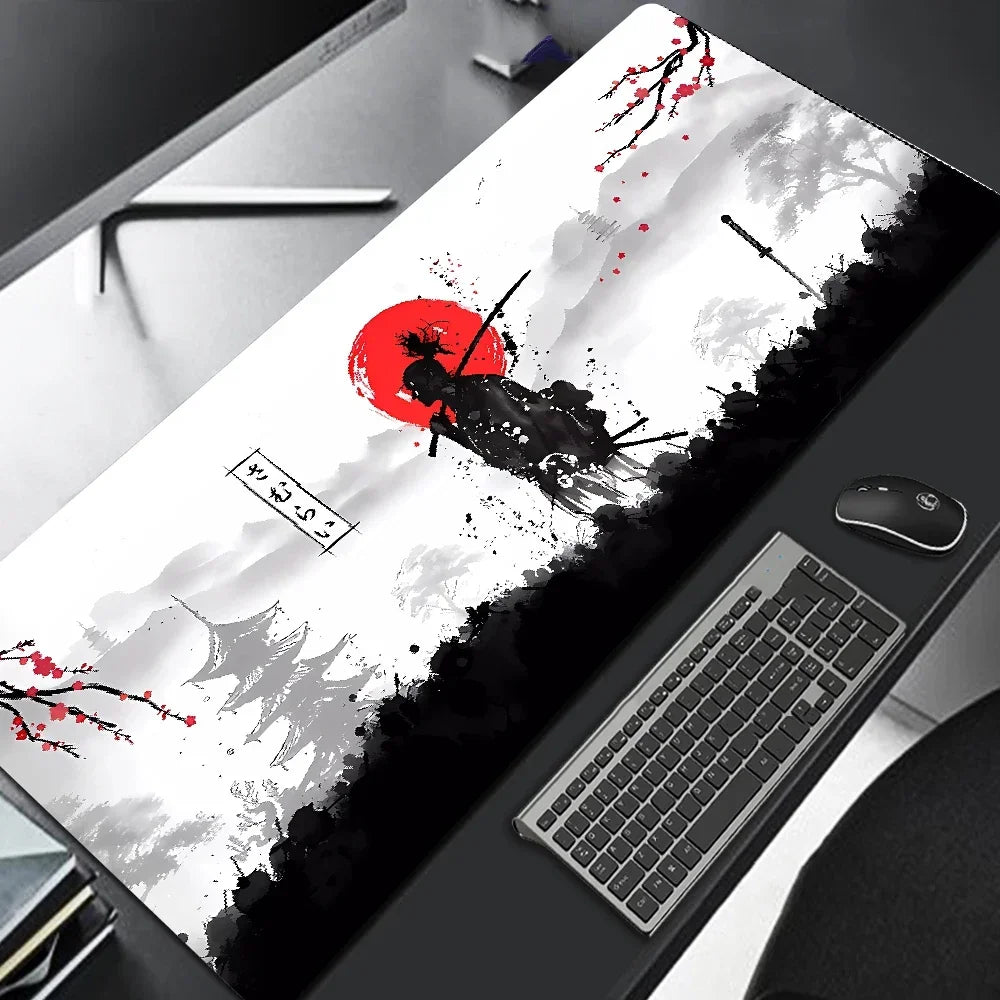 Samurai Warrior Mouse Pad XXL Gamer Computer Accessories Keyboard Table Mat Black Mousepad Company Gaming Laptop Desk tablecloth