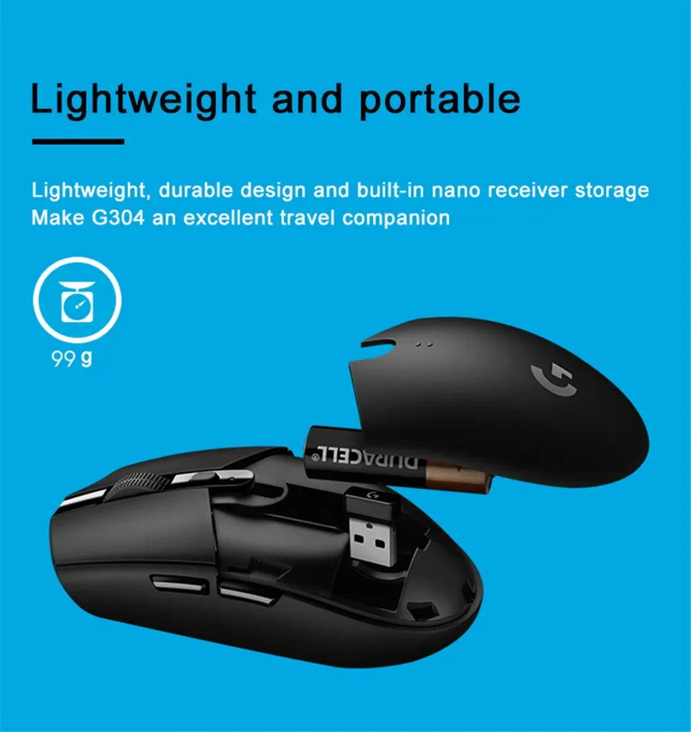 Logitech G304 Wireless Gaming Mouse Lightspeed PC Gamer Esports RGB for Laptop Computer Mechanical Button Lightweight Mice