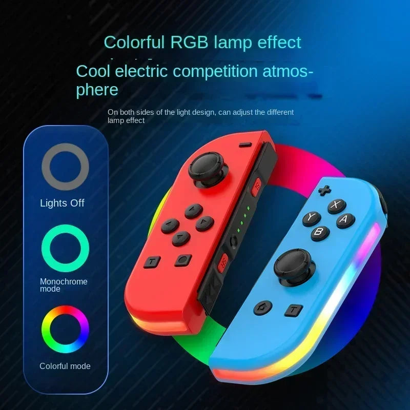 Switch joycon left and right gamepad colorful RGB light effect wake up 5.2 bluetooth vibration somatosensory gamepad