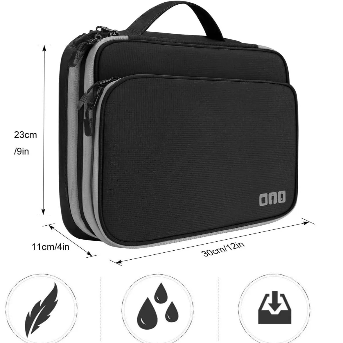 Electronic Accessories Organizer, Storage Handbag With Front Pocket Travel Cable Organizer Large Capacity Case for Charger,Wires