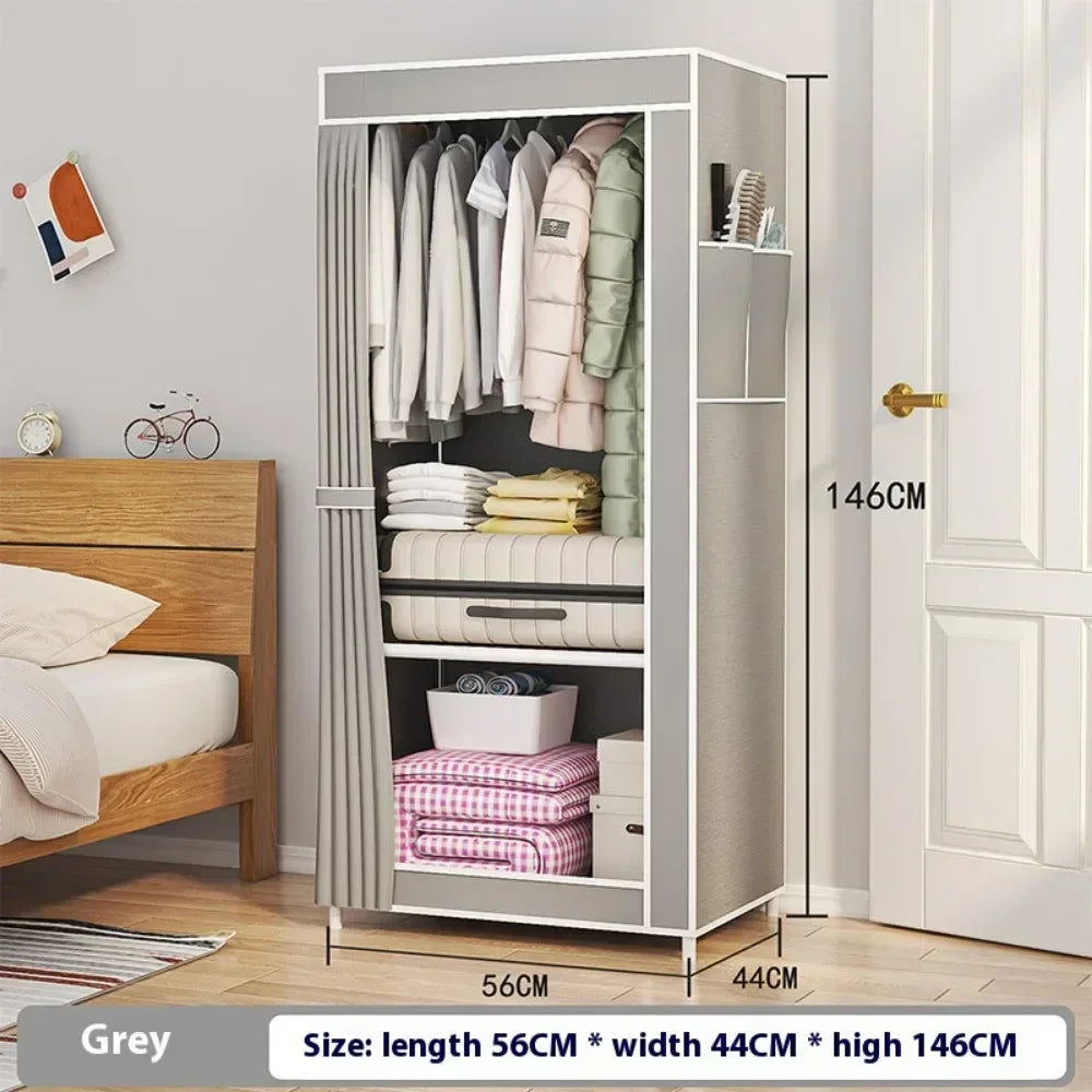 Minimalist Foldable Wardrobe Plastic Storage Cabinet Room Furniture Cheap Bedrooms Wardrobes Closet Armable Home Storage Rack