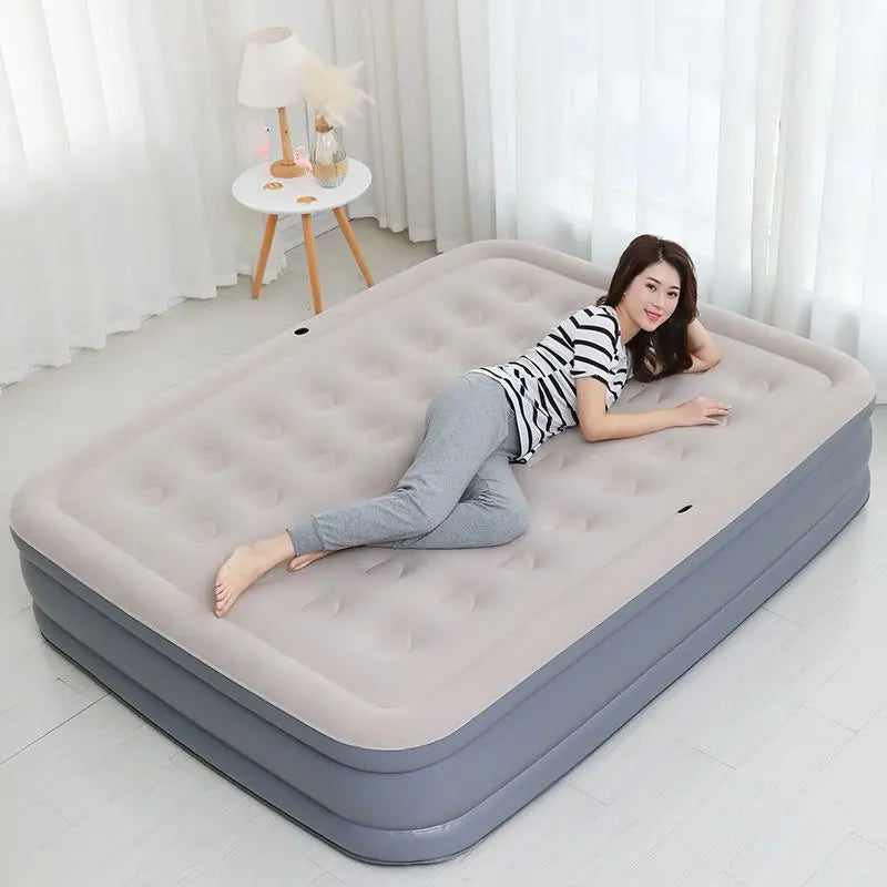 Air Bed with Built in Electric Pump Blow Up Bed with Pillow Elevated Inflatable Air Mattress for Home Guest Outdoor Camping, Ten