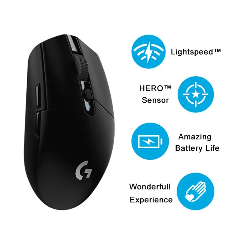 Logitech G304 Wireless Gaming Mouse Lightspeed PC Gamer Esports RGB for Laptop Computer Mechanical Button Lightweight Mice